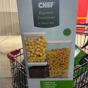 Square Canister 3 Piece Set - Clear
